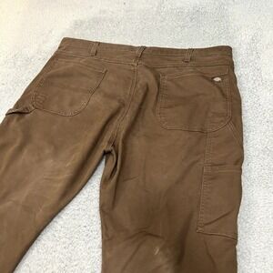 Dickies Pants Mens 42x32 Brown Faded Carpenter Canvas Work Wear Flex Stretch
